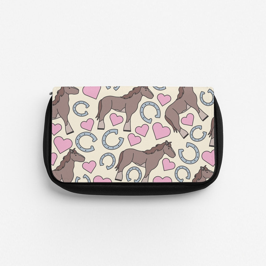 Horses And Horseshoes Pattern - Horses Pencil Case