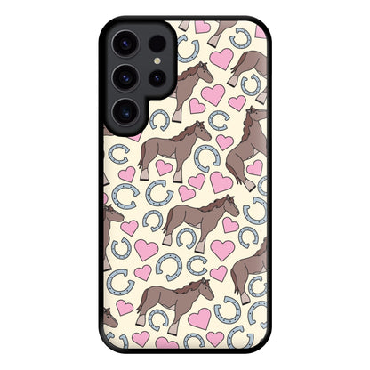 Horses And Horseshoes Pattern - Horses Phone Case for Galaxy S23 Ultra