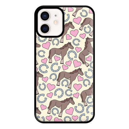 Horses And Horseshoes Pattern - Horses Phone Case for iPhone 12 Mini