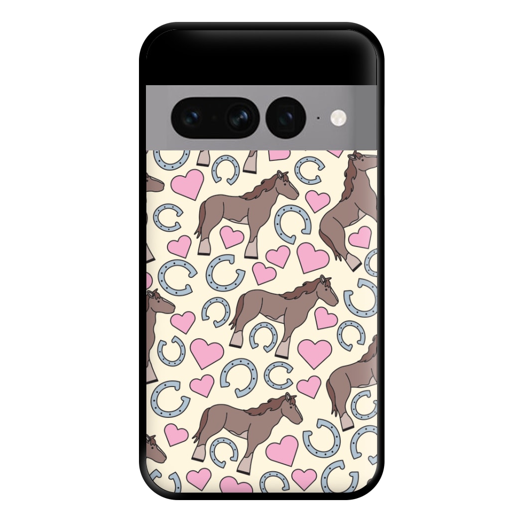 Horses And Horseshoes Pattern - Horses Phone Case for Google Pixel 7 Pro