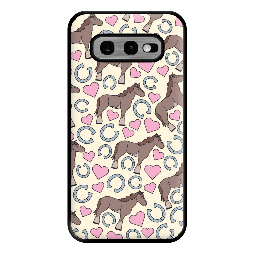 Horses And Horseshoes Pattern - Horses Phone Case for Galaxy S10e