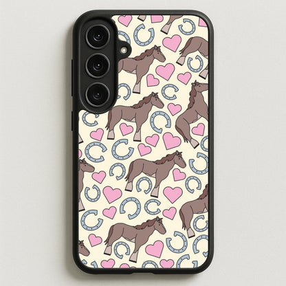 Horses And Horseshoes Pattern - Horses Phone Case for Galaxy S25FE