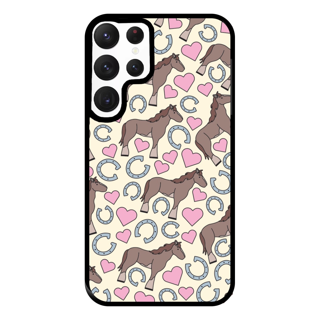 Horses And Horseshoes Pattern - Horses Phone Case for Galaxy S22 Ultra