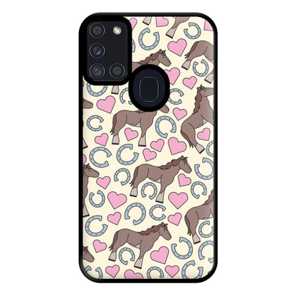 Horses And Horseshoes Pattern - Horses Phone Case for Galaxy A21s