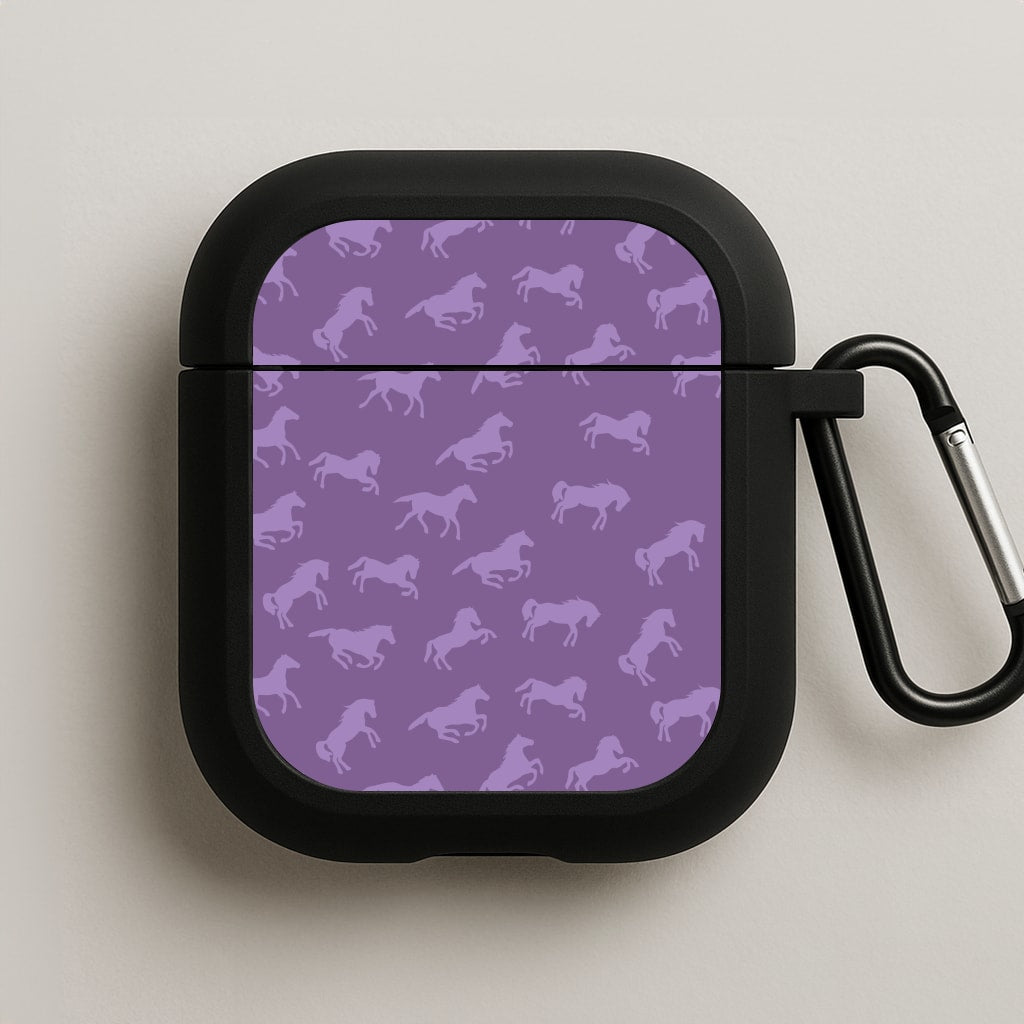 Purple Horse Pattern - Horses AirPods Case