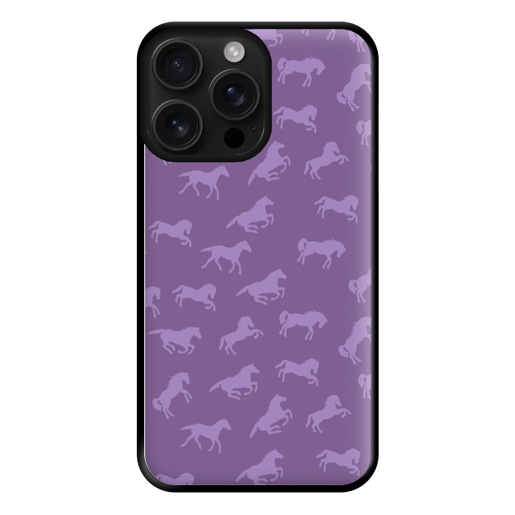 Purple Horse Pattern - Horses Phone Case for iPhone 16 Pro Max