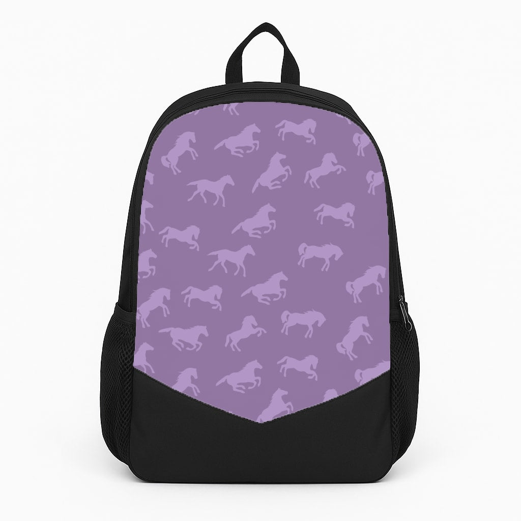 Purple Horse Pattern - Horses Backpack