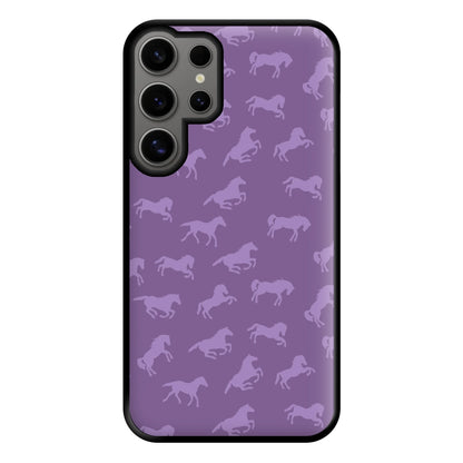 Purple Horse Pattern - Horses Phone Case for Galaxy S24 Ultra