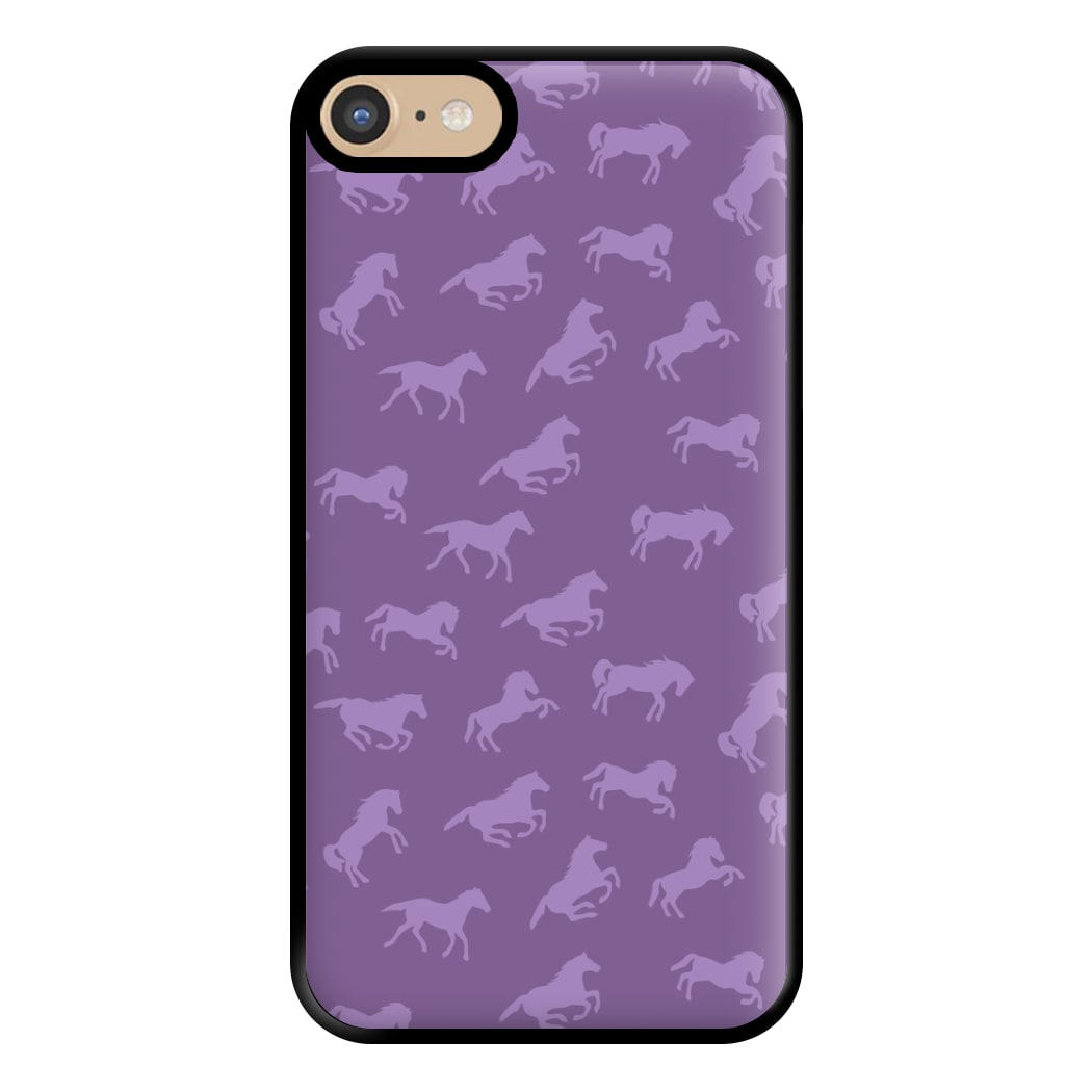 Purple Horse Pattern - Horses Phone Case for iPhone 6 / 7 / 8 / SE