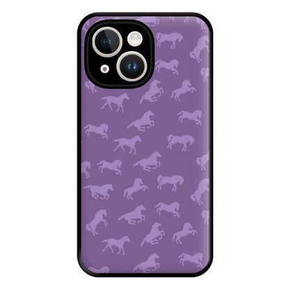 Purple Horse Pattern - Horses Phone Case for iPhone 14 Plus