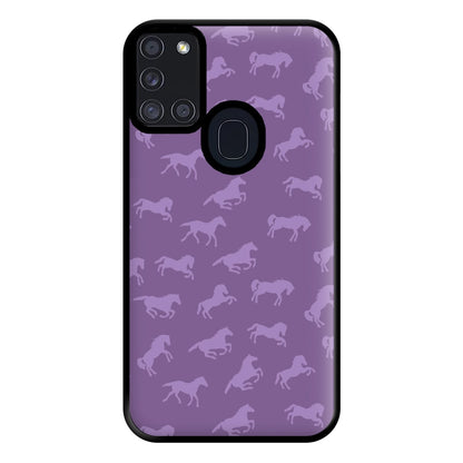 Purple Horse Pattern - Horses Phone Case for Galaxy A21s