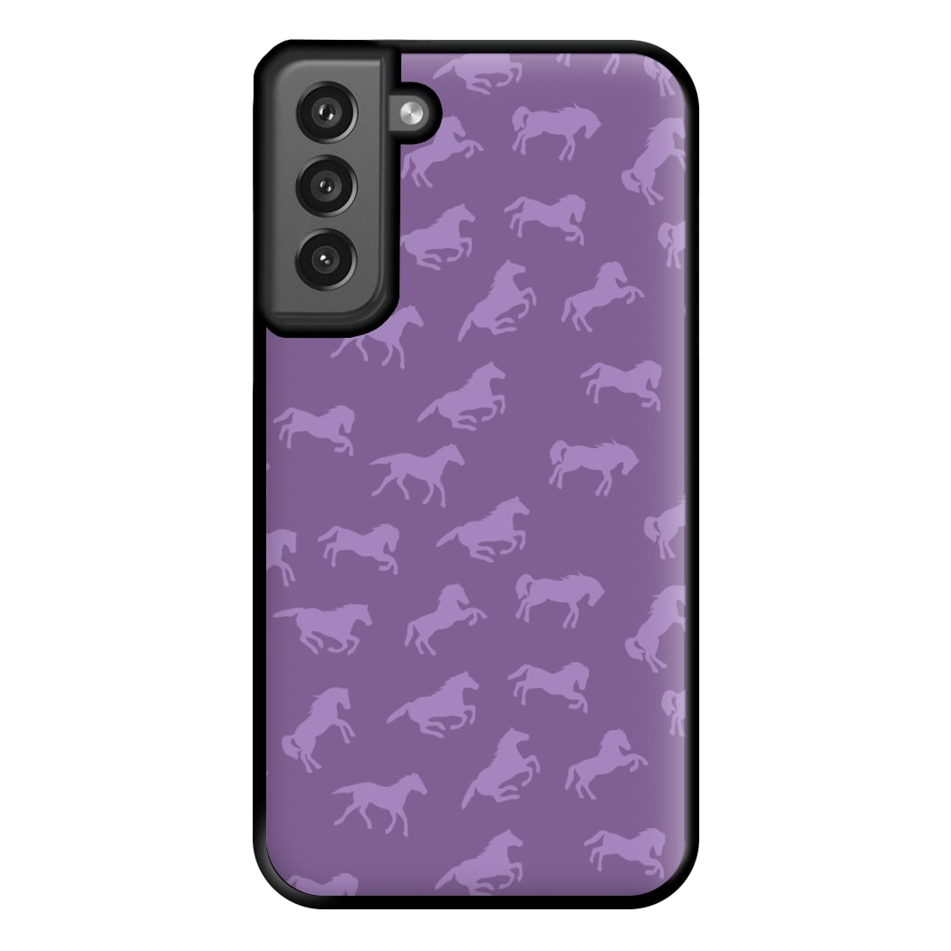 Purple Horse Pattern - Horses Phone Case for Galaxy S21FE