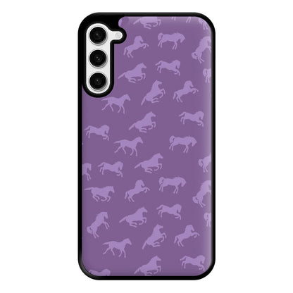 Purple Horse Pattern - Horses Phone Case for Galaxy S23 Plus