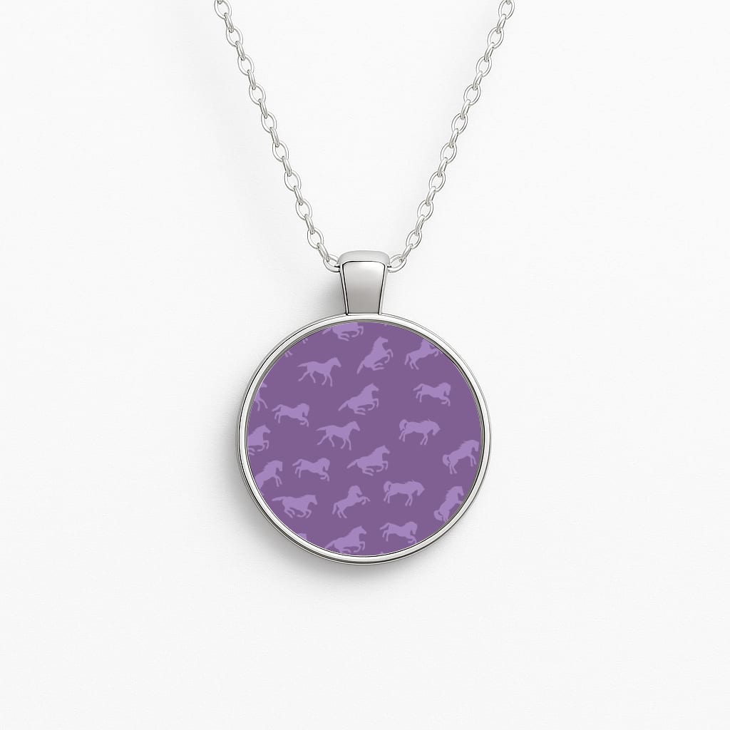 Purple Horse Pattern - Horses Necklace