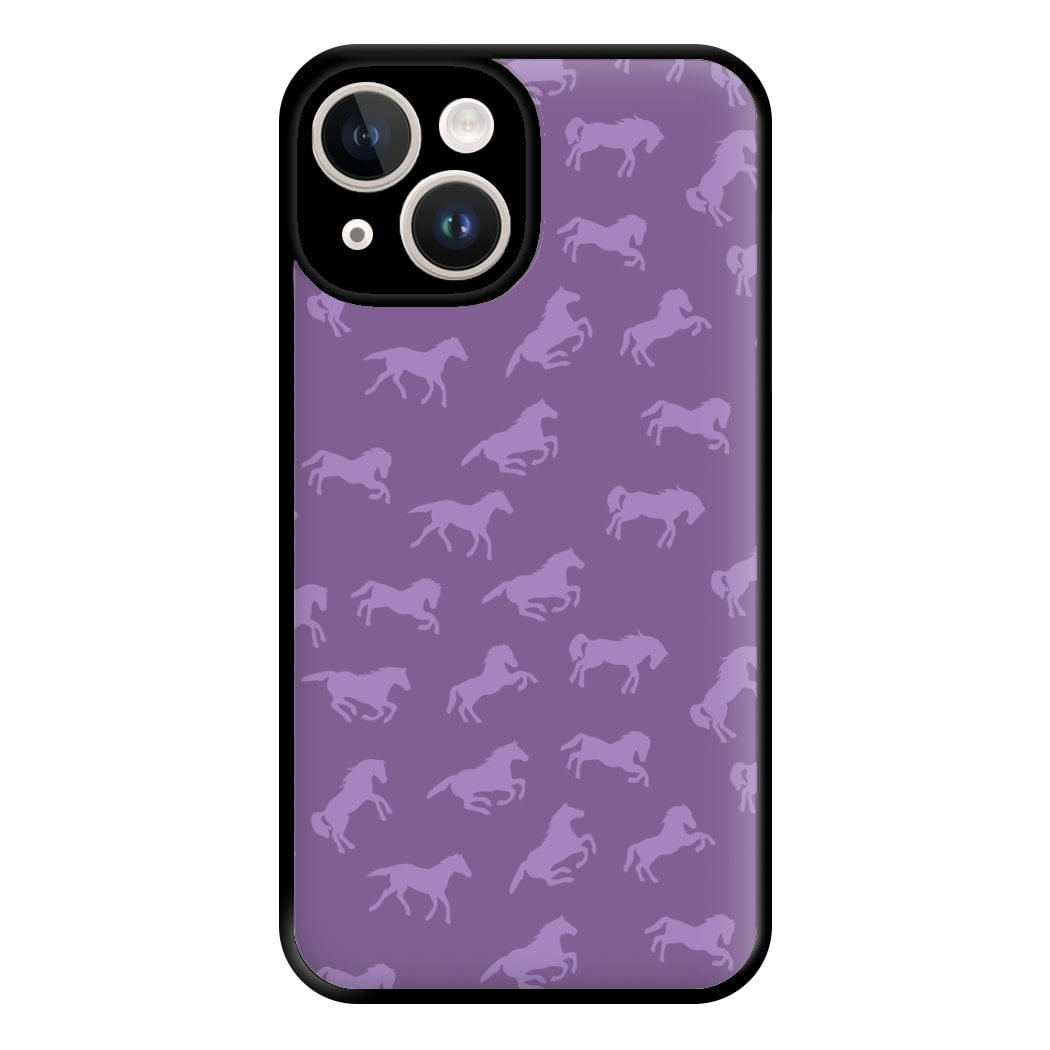 Purple Horse Pattern - Horses Phone Case for iPhone 14