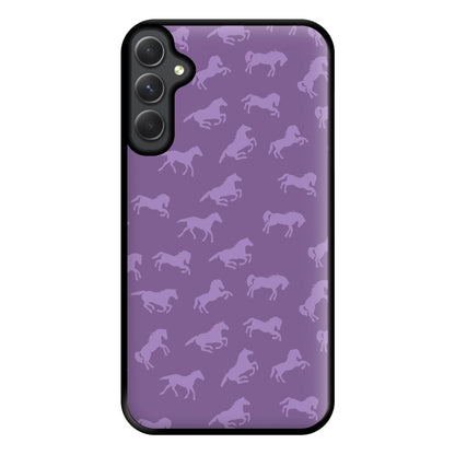 Purple Horse Pattern - Horses Phone Case for Galaxy A14