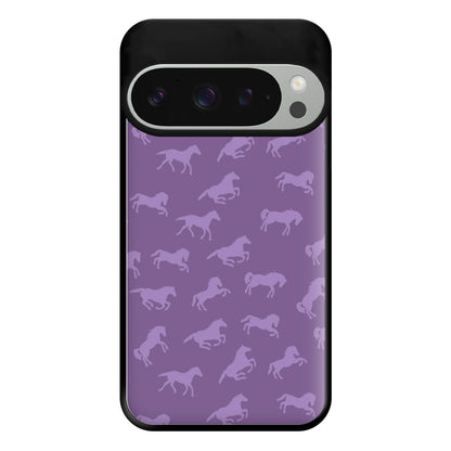 Purple Horse Pattern - Horses Phone Case for Google Pixel 9 Pro XL