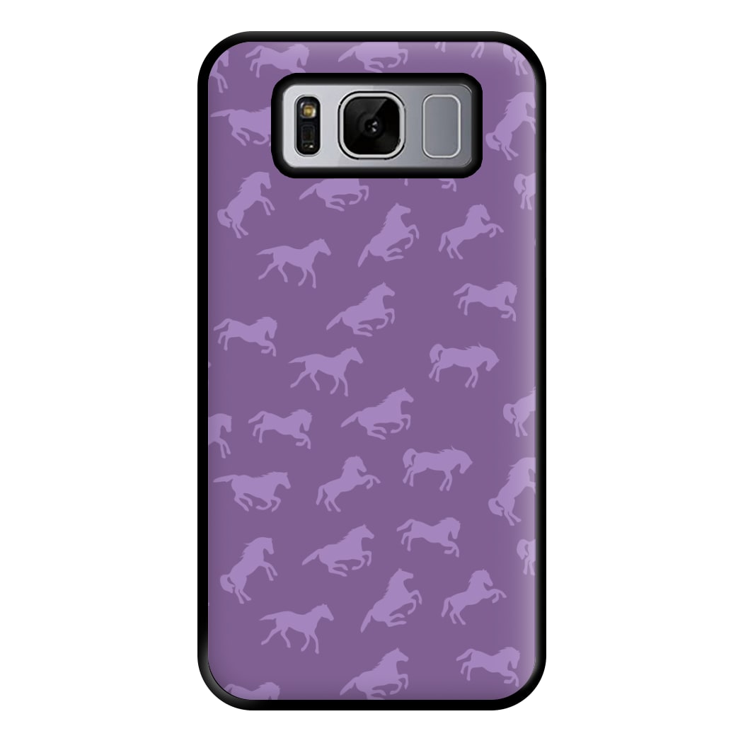 Purple Horse Pattern - Horses Phone Case for Galaxy S8 Plus