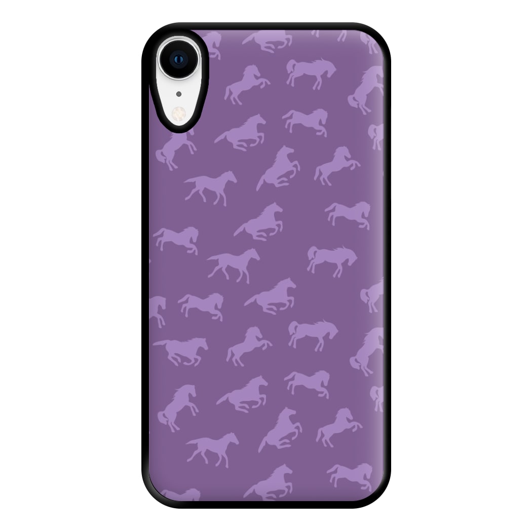 Purple Horse Pattern - Horses Phone Case for iPhone XR