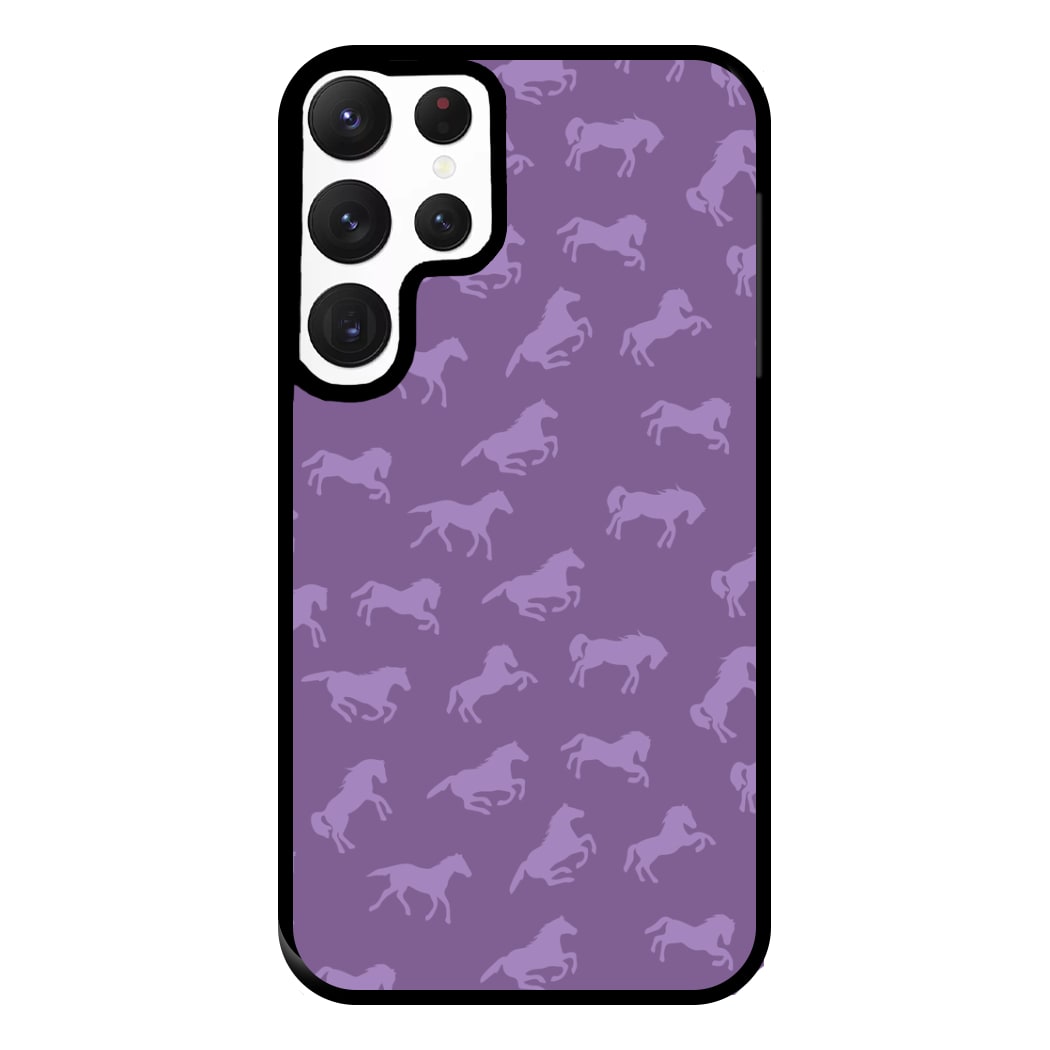 Purple Horse Pattern - Horses Phone Case for Galaxy S22 Ultra