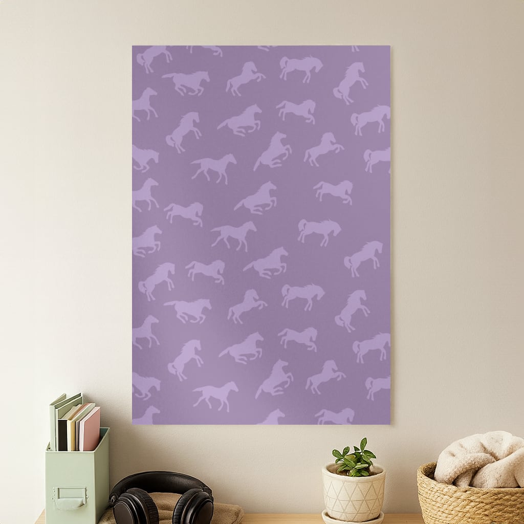 Purple Horse Pattern - Horses Poster