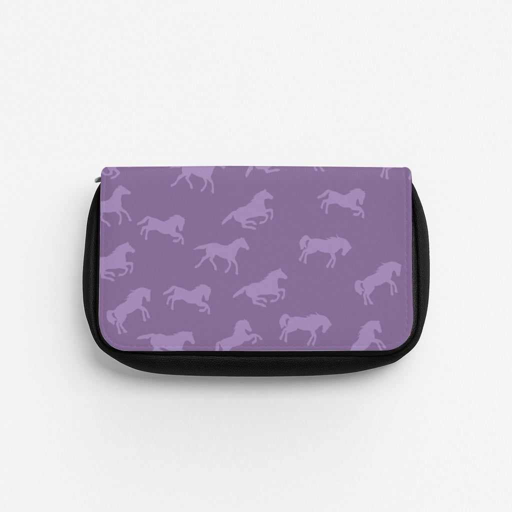 Purple Horse Pattern - Horses Pencil Case