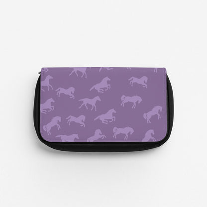 Purple Horse Pattern - Horses Pencil Case