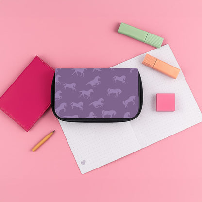 Purple Horse Pattern - Horses Pencil Case
