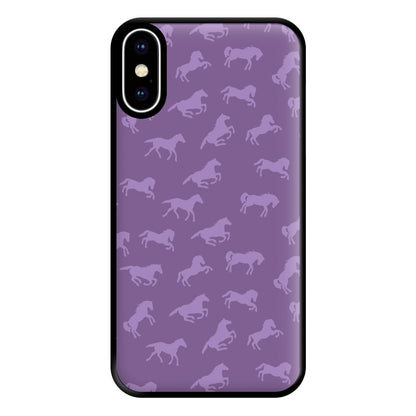 Purple Horse Pattern - Horses Phone Case for iPhone XS Max