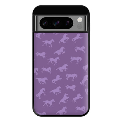 Purple Horse Pattern - Horses Phone Case for Google Pixel 8 Pro