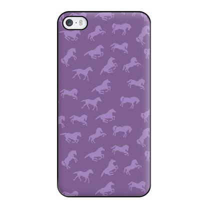 Purple Horse Pattern - Horses Phone Case for iPhone 5 / 5s / SE 2016