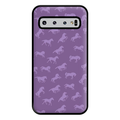 Purple Horse Pattern - Horses Phone Case for Galaxy S10 Plus