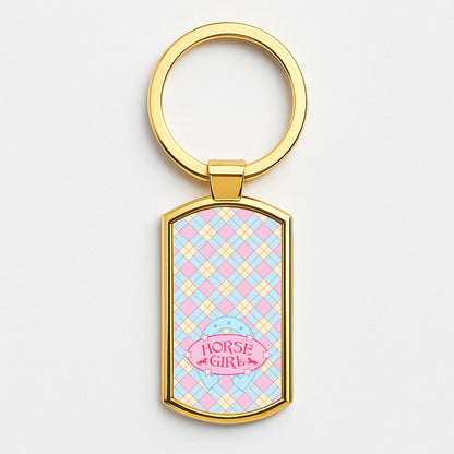 Horse Girl - Horses Gold Keyring
