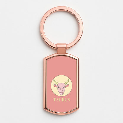 Taurus - Tarot Cards Rose Gold Keyring