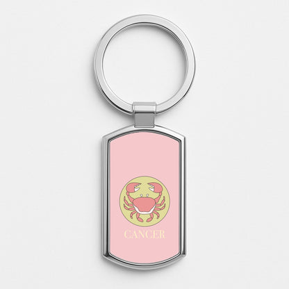 Cancer - Tarot Cards Silver Keyring