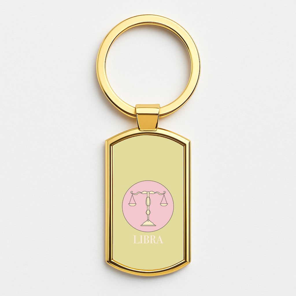 Libra - Tarot Cards Gold Keyring