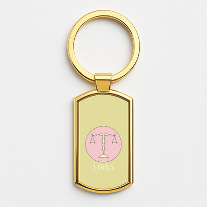 Libra - Tarot Cards Gold Keyring
