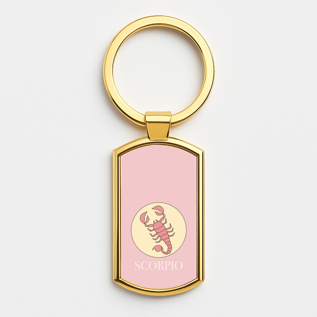 Scorpio - Tarot Cards Gold Keyring