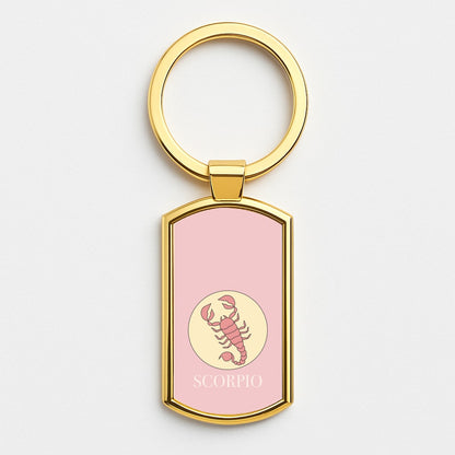 Scorpio - Tarot Cards Gold Keyring