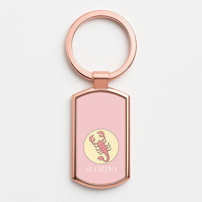 Scorpio - Tarot Cards Rose Gold Keyring