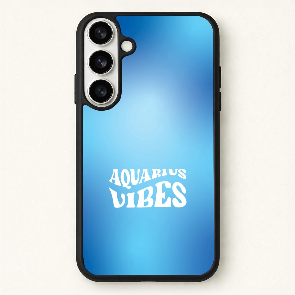 Aquarius Vibes Gradient Zodiac Phone Case for Galaxy S26