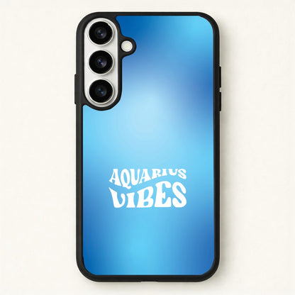 Aquarius Vibes Gradient Zodiac Phone Case for Galaxy S26