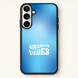 Aquarius Vibes Gradient Zodiac Phone Case for Galaxy S26 Plus