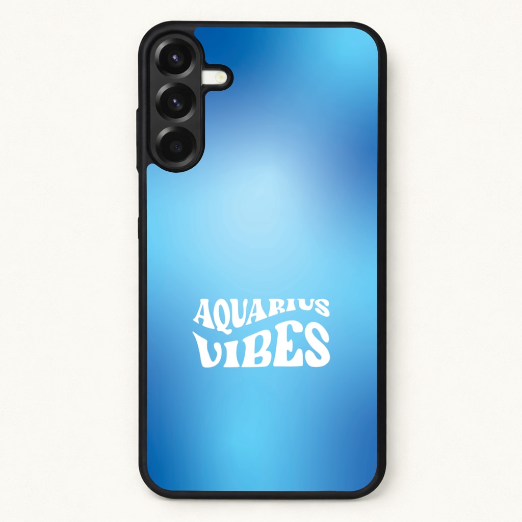 Aquarius Vibes Gradient Zodiac Phone Case for Galaxy A57