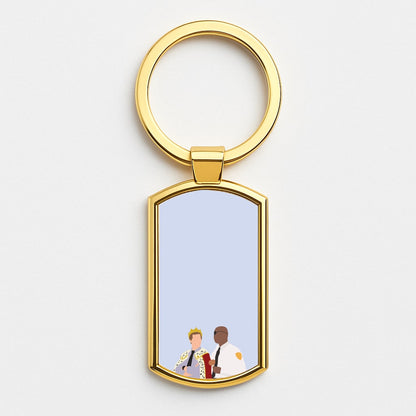 Jake and Holt B99 - Halloween Specials Gold Keyring
