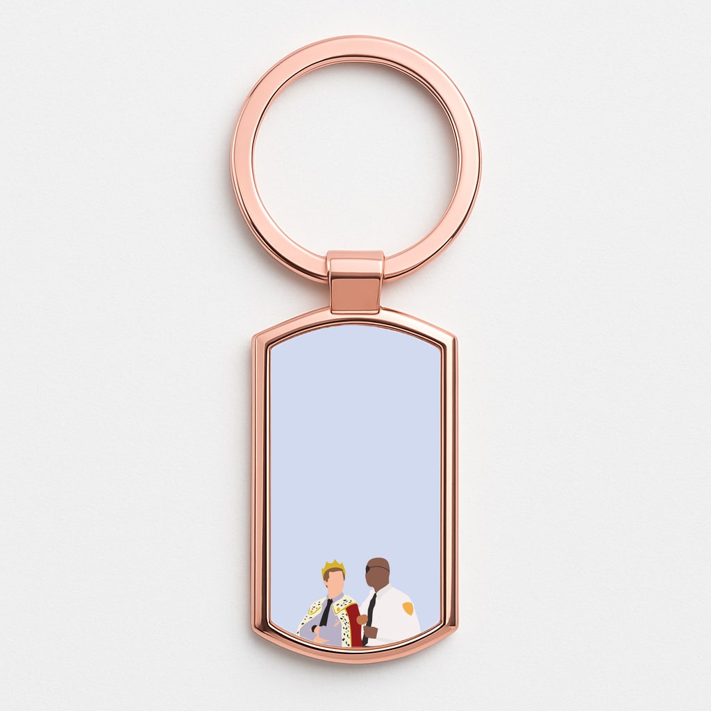 Jake and Holt B99 - Halloween Specials Rose Gold Keyring