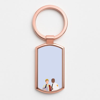 Jake and Holt B99 - Halloween Specials Rose Gold Keyring