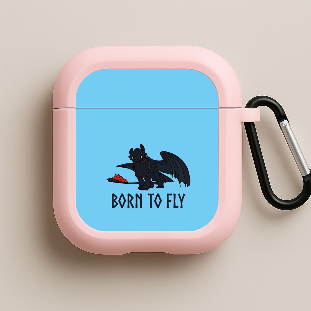 Dragon Born To Fly Pink AirPods Case