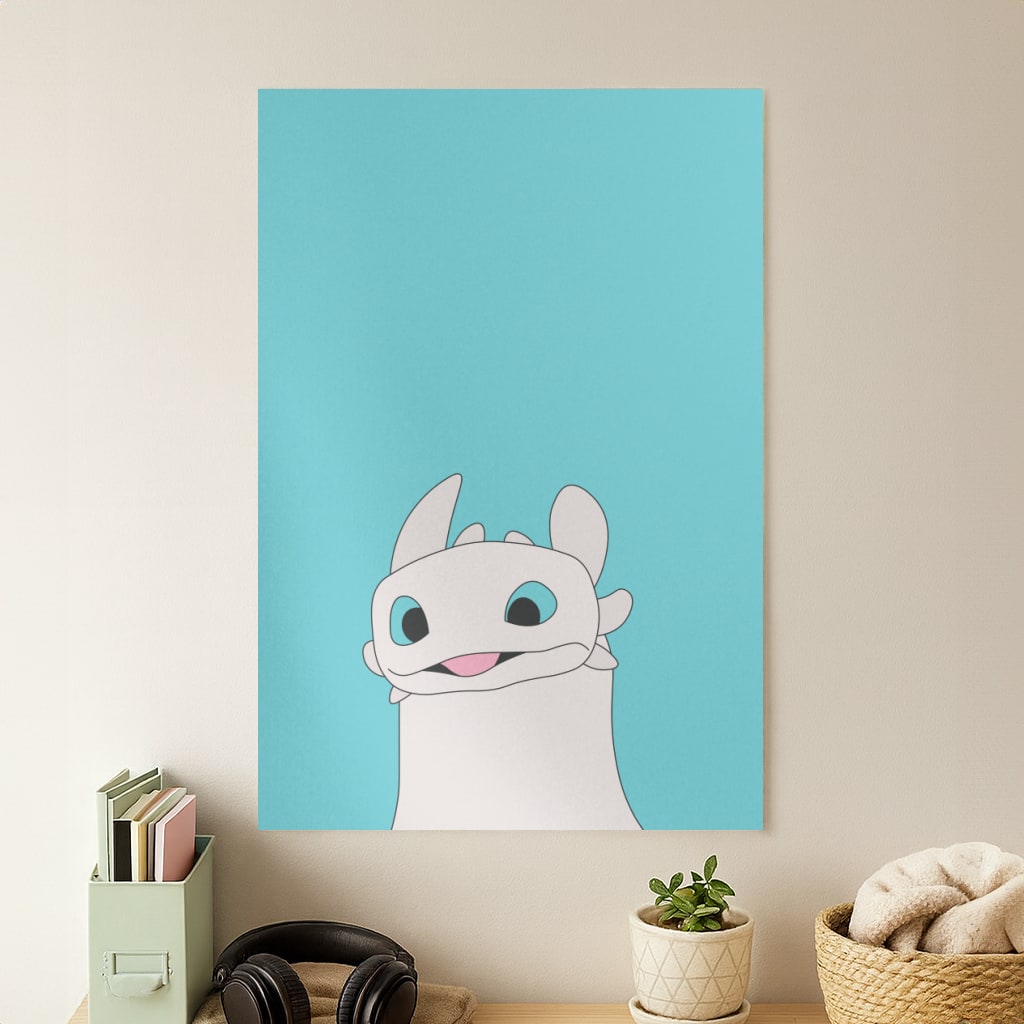 White Fury Dragon Poster