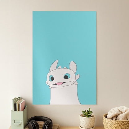 White Fury Dragon Poster